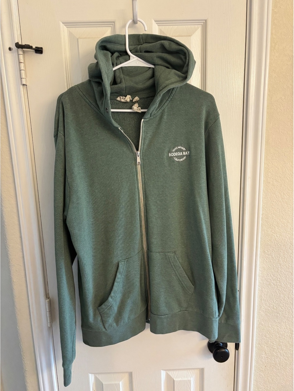 Landway Heritage Fleece Hoodie Full Zip Green Bodega Bay California Men’s XL